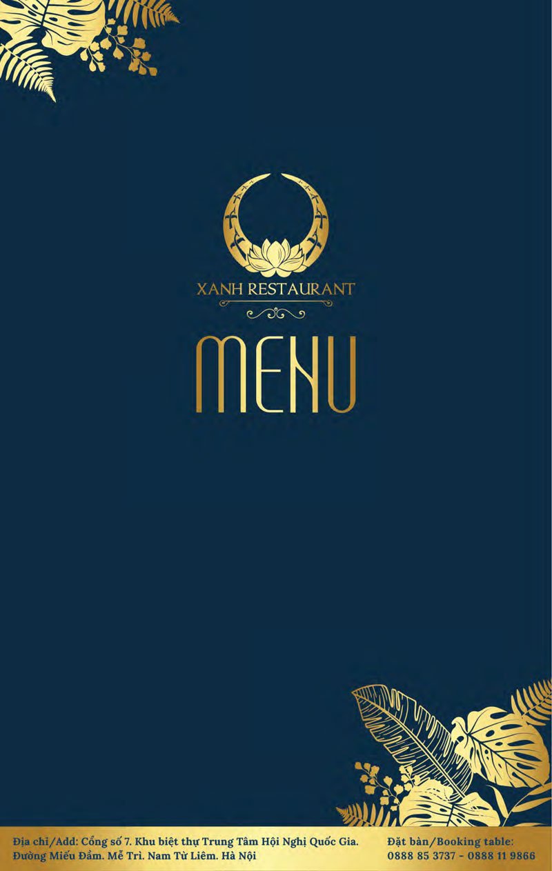Menu nhà hàng Xanh